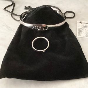 Michael Anthony Inspiration Steel JOY Bangle Bracelet Band Ring Size 10 BNIB